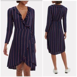 Rails Priya Navy Stripe Wrap Dress Size XS NWT